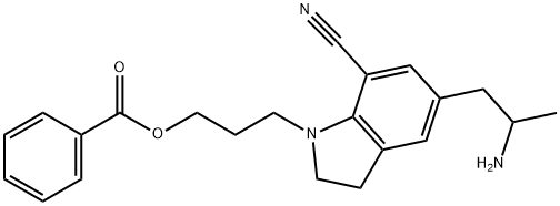 5-(2-Aminopropyl)-1-[3-(benzoyloxy)propyl]-2,3-dihydro-1H-indole-7-carbonitrile Structure