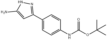 Carbamic acid, N-[4-(5-amino-1H-pyrazol-3-yl)phenyl]-, 1,1-dimethylethyl ester Structure