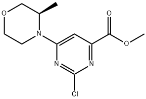 (R)-methyl 2-chloro-6-(3-methylmorpholino)pyrimidine-4-carboxylate Structure