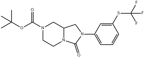 Imidazo[1,5-a]pyrazine-7(1H)-carboxylic acid, hexahydro-3-oxo-2-[3-[(trifluoromethyl)thio]phenyl]-, 1,1-dimethylethyl ester Structure