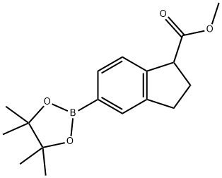 methyl 5-(4,4,5,5-tetramethyl-1,3,2-dioxaborolan-2-yl)-2,3-dihydro-1H-indene-1-carboxylate Structure