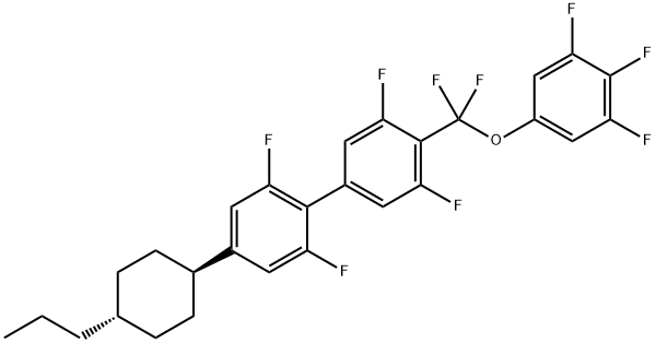 4'-[Difluoro(3,4,5-trifluorophenoxy)methyl]-2,3',5',6-tetrafluoro-4-(trans-4-propylcyclohexyl)-1,1'-biphenyl Structure