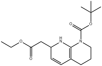 tert-butyl 7-(2-ethoxy-2-oxoethyl)-3,4-dihydro-1,8-naphthyridine-1(2H)-carboxylate Structure