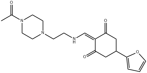 2-({[2-(4-acetyl-1-piperazinyl)ethyl]amino}methylene)-5-(2-furyl)-1,3-cyclohexanedione Structure