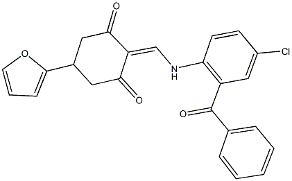 2-[(2-benzoyl-4-chloroanilino)methylene]-5-(2-furyl)-1,3-cyclohexanedione Structure