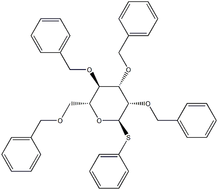 a-D-Mannopyranoside, phenyl 2,3,4,6-tetrakis-O-(phenylMethyl)-1-thio- Structure