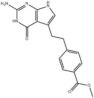 4-[2-(2-Amino-4,7-dihydro-4-oxo-1H-pyrrolo[2,3-d]pyrimidin-5-yl)ethyl]benzoic acid methyl ester Structure