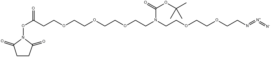 N-(Azido-PEG2)-N-Boc-PEG3-NHS ester Structure