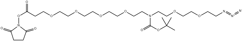 N-(Azido-PEG2)-N-Boc-PEG4-NHS ester Structure