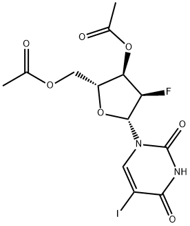 3',5'-Di-O-acetyl-2'-deoxy-2'-fluoro-5-iodouridine Structure