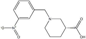 (3R)-1-(3-nitrobenzyl)piperidine-3-carboxylic acid Structure