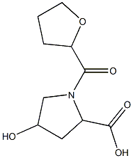 4-hydroxy-1-(tetrahydrofuran-2-ylcarbonyl)pyrrolidine-2-carboxylic acid Structure