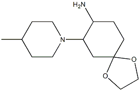 7-(4-methylpiperidin-1-yl)-1,4-dioxaspiro[4.5]dec-8-ylamine Structure