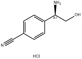 4-((1R)-1-AMINO-2-HYDROXYETHYL)BENZENECARBONITRILE HYDROCHLORIDE Structure