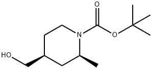 tert-butyl (2S,4S)-4-(hydroxymethyl)-2-methylpiperidine-1-carboxylate Structure