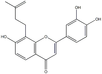 8-isopentenyl-7,3',4'-trihydroxyflavone Structure