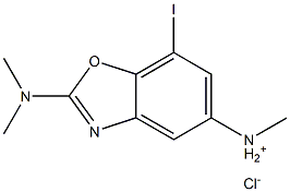 2-Dimethylamino-7-iodo-benzooxazol-5-ylmethyl-ammonium chloride Structure