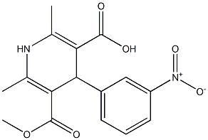 5-Methoxycarbonyl-2,6-dimethyl-4-(3-nitrophenyl)-1,4-Dihydrpyridine-3-carboxylic acid Structure