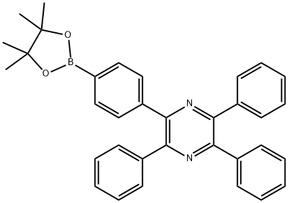 Pyrazine, 2,3,5-triphenyl-6-[4-(4,4,5,5-tetramethyl-1,3,2-dioxaborolan-2-yl)phenyl]- Structure