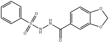 N'-(benzenesulfonyl)-2H-1,3-benzodioxole-5-carbohydrazide Structure