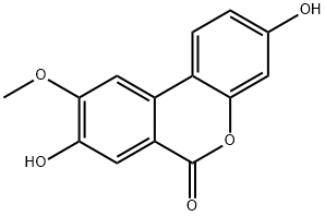 6H-Dibenzo[b,d]pyran-6-one, 3,8-dihydroxy-9-methoxy- Structure