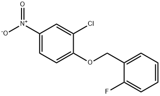 Benzene, 2-chloro-1-[(2-fluorophenyl)methoxy]-4-nitro- Structure