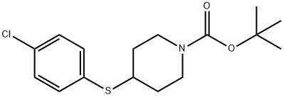 1-Piperidinecarboxylic acid, 4-[(4-chlorophenyl)thio]-, 1,1-dimethylethyl ester Structure