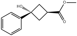 methyl cis-3-hydroxy-3-phenyl-cyclobutanecarboxylate Structure