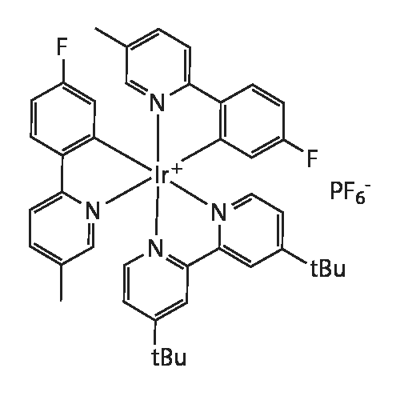 Ir[p-F(Me)ppy]2(dtbbpy)PF6 Structure