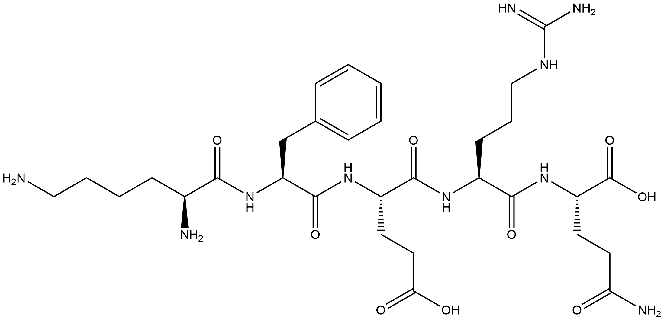 L-Glutamine, L-lysyl-L-phenylalanyl-L-α-glutamyl-L-arginyl- Structure