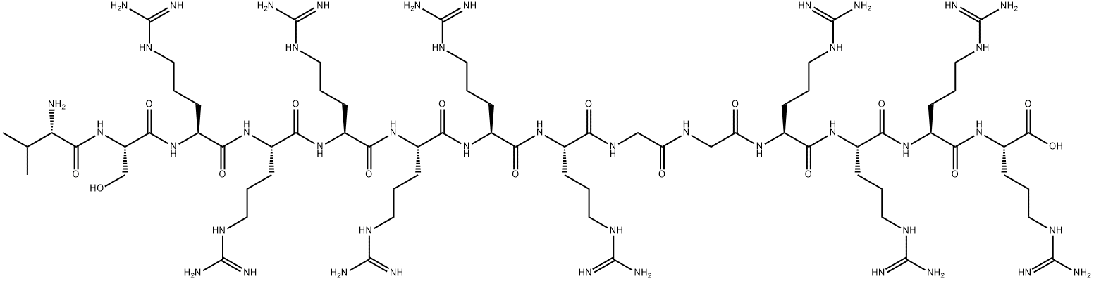 L-Arginine, L-valyl-L-seryl-L-arginyl-L-arginyl-L-arginyl-L-arginyl-L-arginyl-L-arginylglycylglycyl-L-arginyl-L-arginyl-L-arginyl- Structure