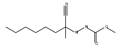 Hydrazinecarboxylic acid, 2-(1-cyano-1-methylheptyl)-, methyl ester Structure