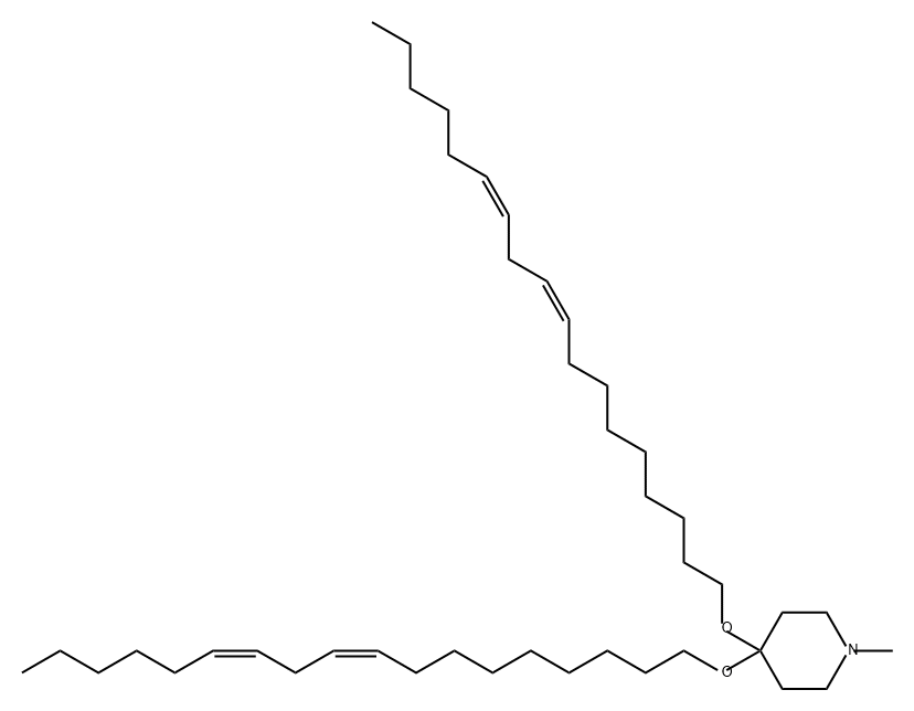 Piperidine, 1-methyl-4,4-bis[(9Z,12Z)-9,12-octadecadien-1-yloxy]- Structure