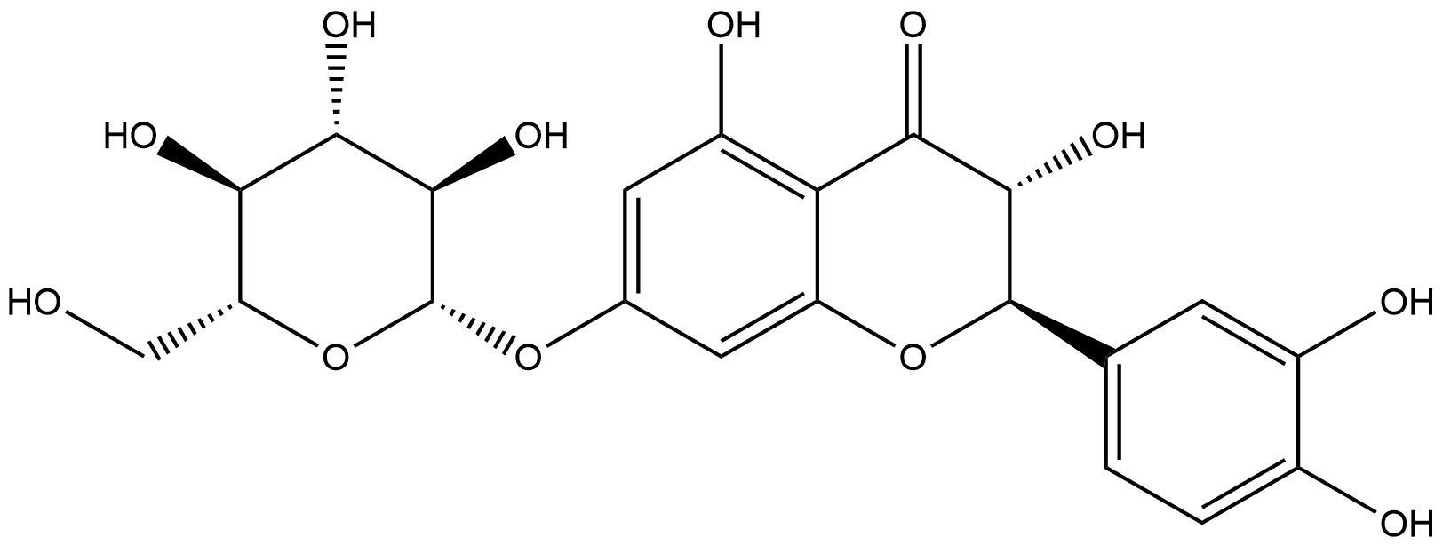 Taxifolin 7-O-β-D-glucoside Structure