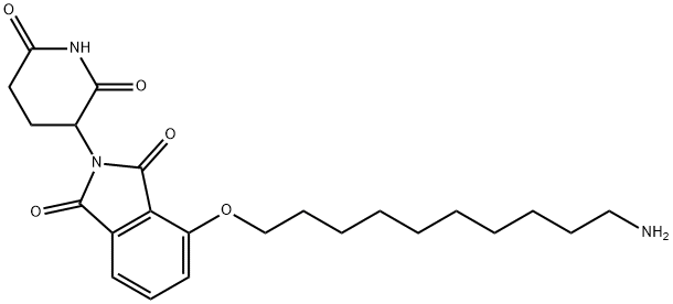 1H-Isoindole-1,3(2H)-dione, 4-[(10-aminodecyl)oxy]-2-(2,6-dioxo-3-piperidinyl)- Structure