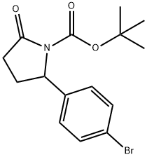 1-Pyrrolidinecarboxylic acid, 2-(4-bromophenyl)-5-oxo-, 1,1-dimethylethyl ester Structure