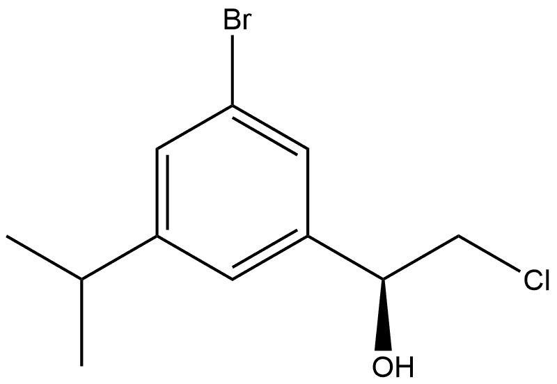 Benzenemethanol, 3-bromo-α-(chloromethyl)-5-(1-methylethyl)-, (αS)- Structure