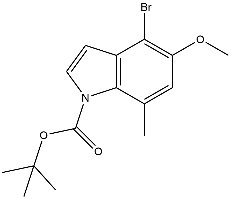 1H-Indole-1-carboxylic acid, 4-bromo-5-methoxy-7-methyl-, 1,1-dimethylethyl ester Structure