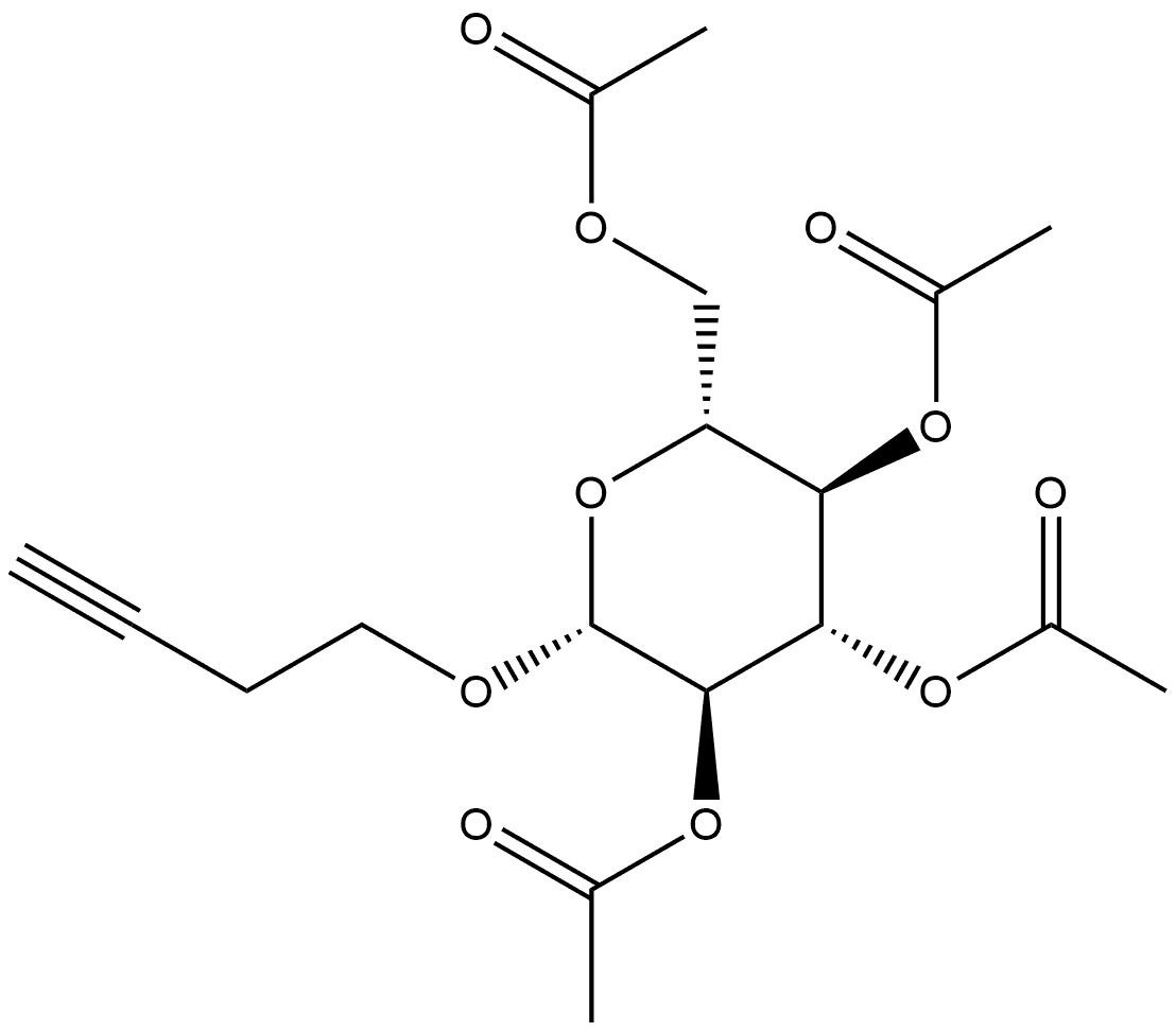 but-3-ynyl 2,3,4,6-tetra-O-acetyl-β-D-glucopyranoside Structure