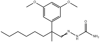 Hydrazinecarboxamide, 2-[2-(3,5-dimethoxyphenyl)-2-methyloctylidene]- Structure