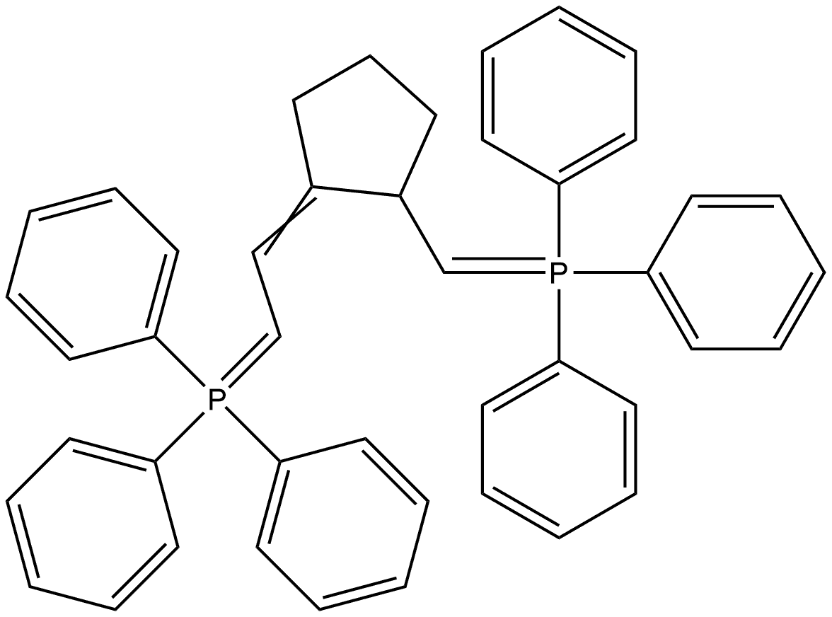 Phosphorane, triphenyl[[2-[(triphenylphosphoranylidene)ethylidene]cyclopentyl]methylene]- (9CI) Structure