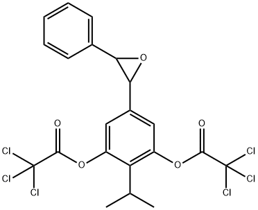 Acetic acid, trichloro-, 2-(1-methylethyl)-5-(3-phenyloxiranyl)-1,3-phenylene ester Structure