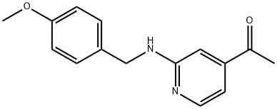 1-[2-[[(4-Methoxyphenyl)methyl]amino]-4-pyridinyl]ethanone Structure