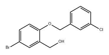 Benzenemethanol, 5-bromo-2-[(3-chlorophenyl)methoxy]- Structure