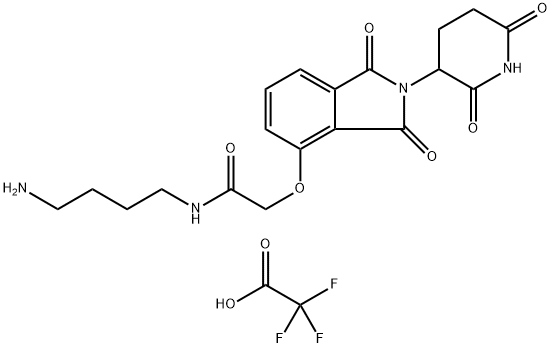 N-(4-aminobutyl)-2-((2-(2,6-dioxopiperidin-3-yl)-1,3-dioxoisoindolin-4-yl)oxy)acetamide TFA salt Structure