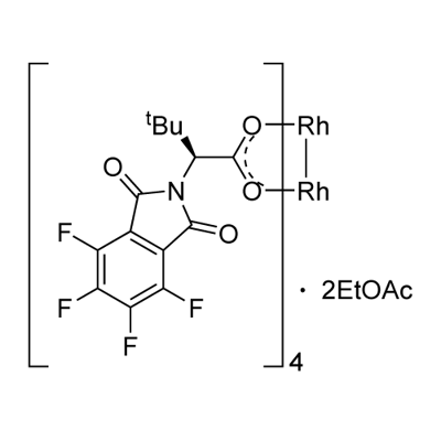 Tetrakis[N-tetrafluorophthaloyl-(S)-tert-leucinato]dirhodium Bis(ethyl Acetate) Adduct Structure