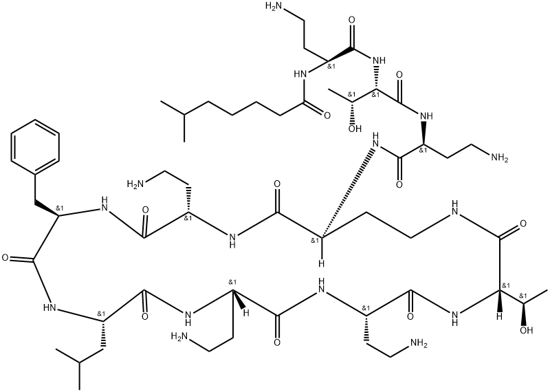 6-Methylheptanoyl-L-A2bu-L-Thr-L-A2bu-cyclo(L-A2bu*-L-A2bu-D-Phe-L-Leu-L-A2bu-L-A2bu-L-Thr-) Structure