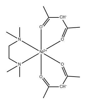 Nickel, bis(2,4-pentanedionato-κO2,κO4)(N1,N1,N2,N2-tetramethyl-1,2-ethanediamine-κN1,κN2)-, (OC-6-21)- Structure