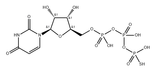 Uridine 5'-(trihydrogen diphosphate), P'-anhydride with phosphorothioic acid Structure