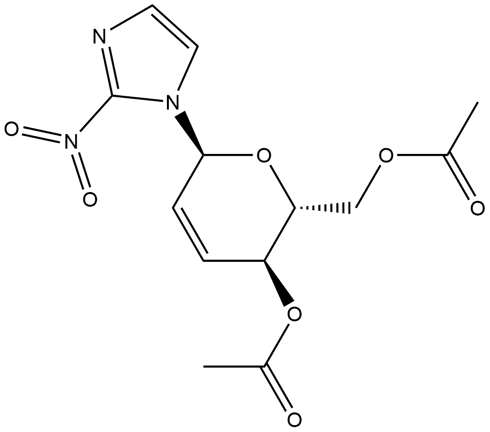 1H-Imidazole, 1-(4,6-di-O-acetyl-2,3-dideoxy-α-D-erythro-hex-2-enopyranosyl)-2-nitro- Structure